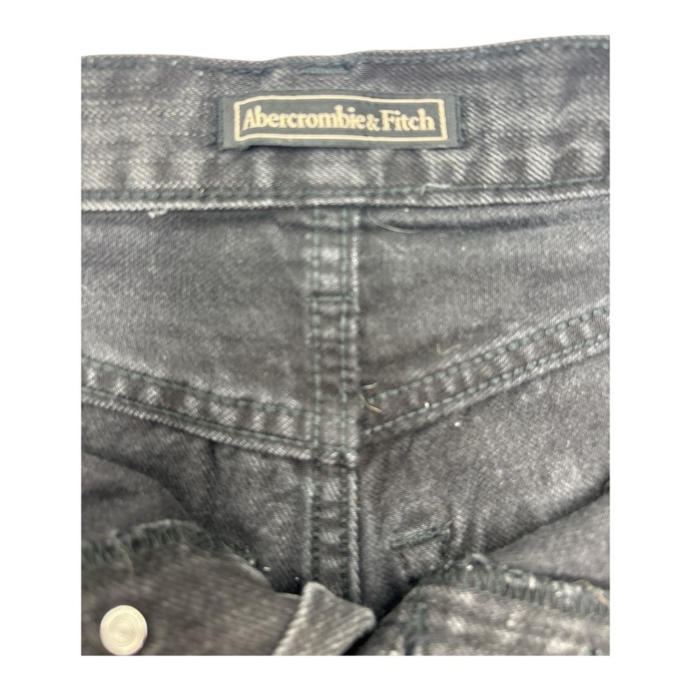 Abercrombie & Fitch High Waist Distressed Black Denim Short Sz 28 - Picture 5 of 10